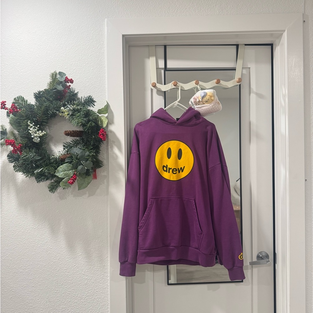 Justin Bieber DREW Purple Hoodie with Yellow Logo